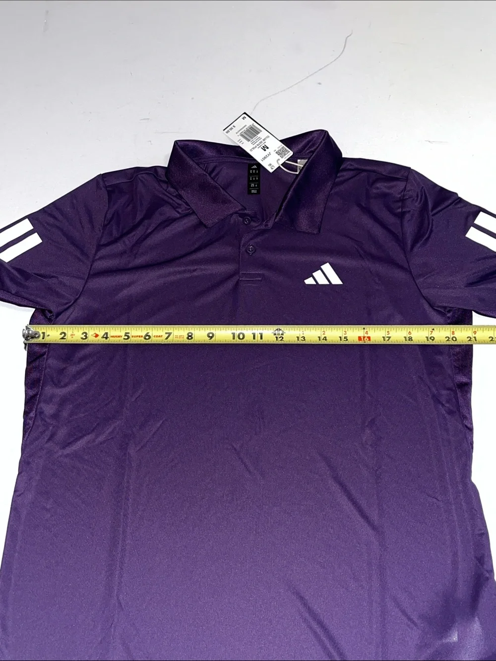 adidas Club Tennis Shirt Mens M 3 Stripes Short Sleeve Polo Plum Purple  NWT $50
